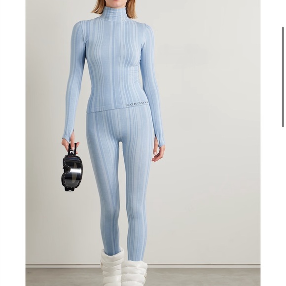 Cordova Pants - Stylish Striped Blue Leggings